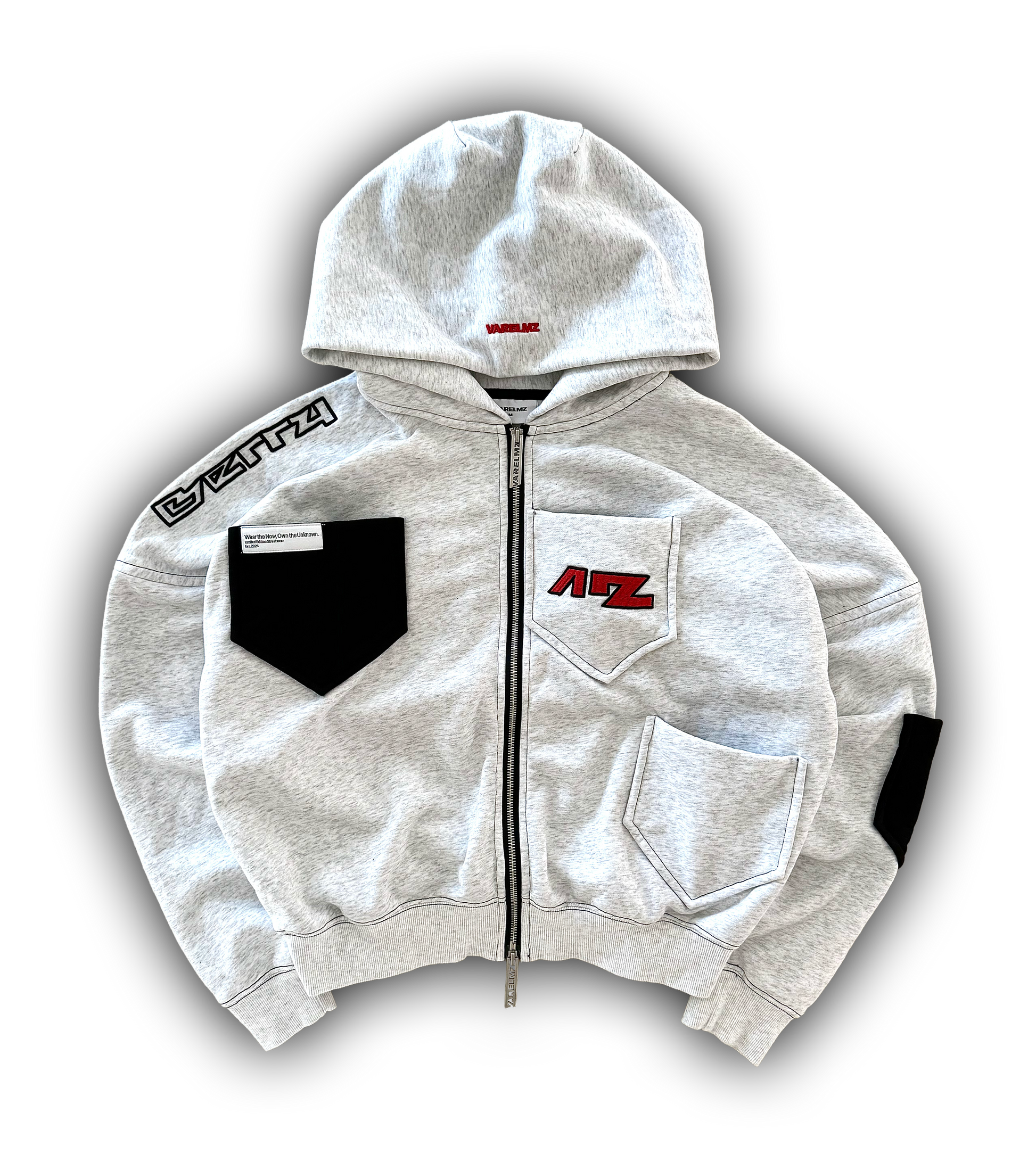berry squared zip hoodie