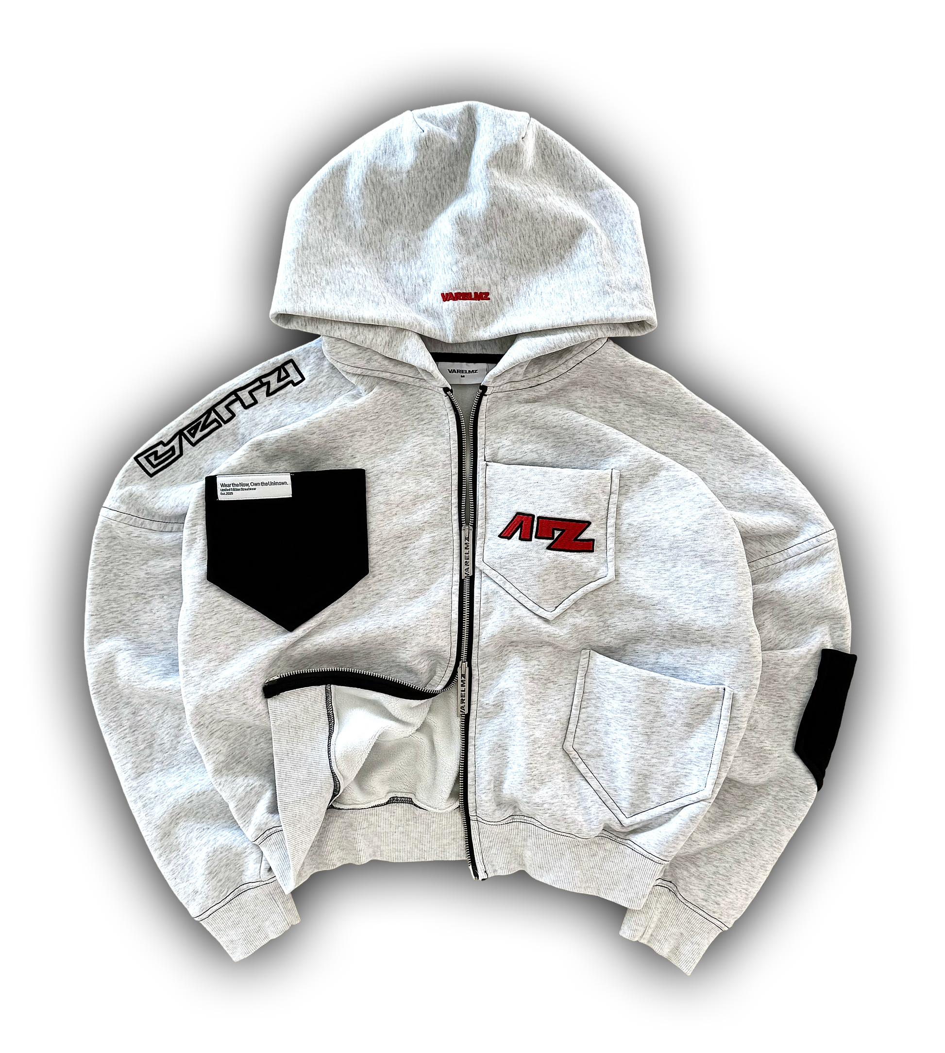 berry squared zip hoodie