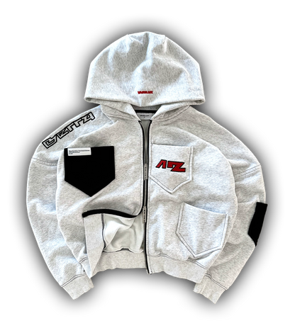 berry squared zip hoodie