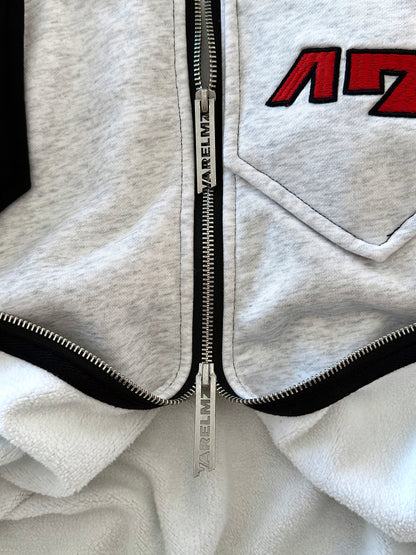 berry squared zip hoodie